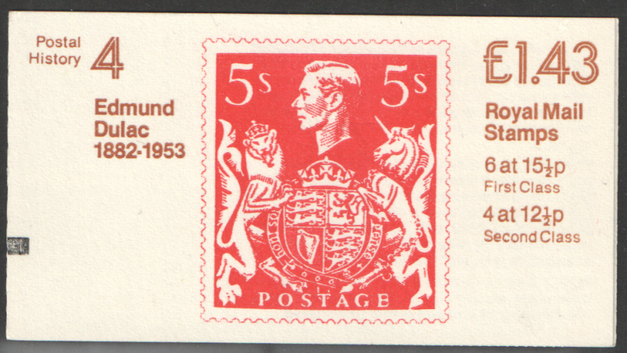 (image for) FN2A / DB11(4) + BMB Perf E1 £1.43 Postal History No.4 Left Margin Folded Booklet - Click Image to Close